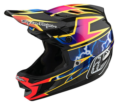 Troy Lee Designs D4 Carbon Full Face Helmet - Lightning - Black - 2022 Black X-Small 