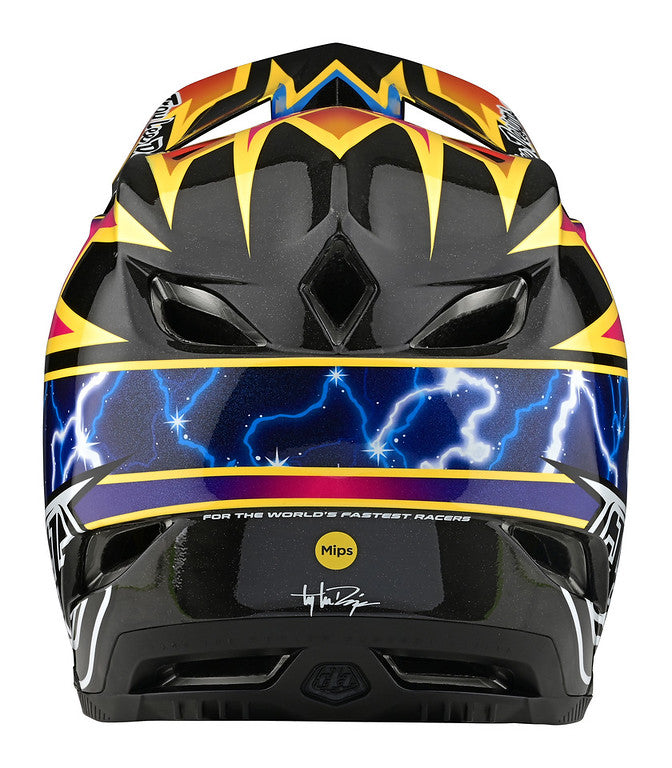 Troy Lee Designs D4 Carbon Full Face Helmet - Lightning - Black - 2022