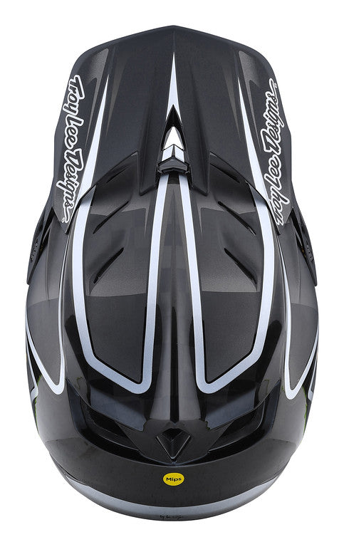 Troy Lee Designs D4 Carbon Full Face Helmet - Lines - Black-Gray - 2023