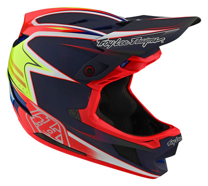 Troy Lee Designs D4 Carbon Full Face Helmet - Lines - Black-Red - 2022