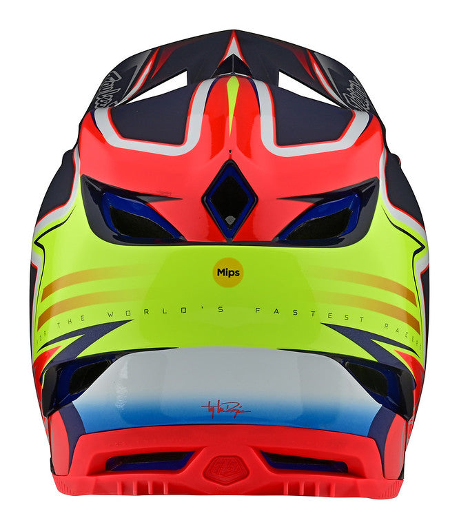 Troy Lee Designs D4 Carbon Full Face Helmet - Lines - Black-Red - 2022