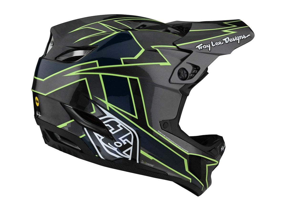 Troy Lee Designs D4 Carbon Full Face Helmet - Graph - Gray-Green 2021