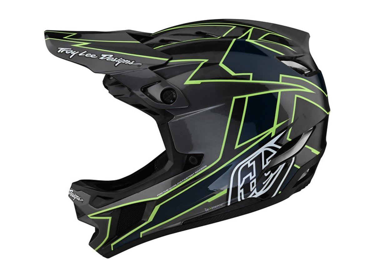 Troy Lee Designs D4 Carbon Full Face Helmet - Graph - Gray-Green 2021 Graph Gray X-Small 