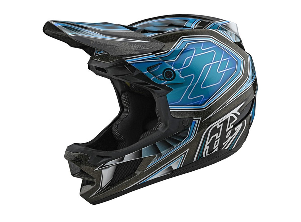 Troy Lee Designs D4 Composite MIPS Full Face Helmet - Low Rider - Teal - 2021 Low Rider Teal X-Small 