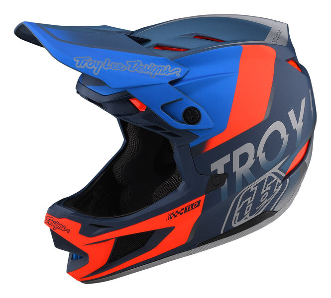 Troy Lee Designs D4 Composite Full Face Helmet - Qualifier - Slate-Red - 2022 Slate - Red X-Small 