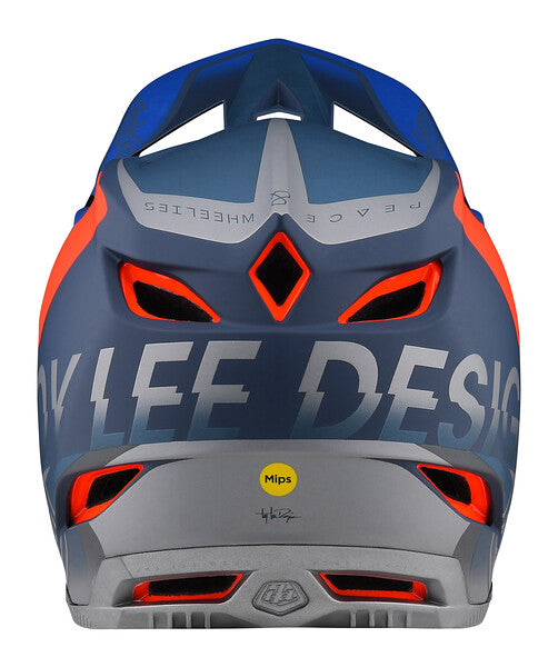 Troy Lee Designs D4 Composite Full Face Helmet - Qualifier - Slate-Red - 2022