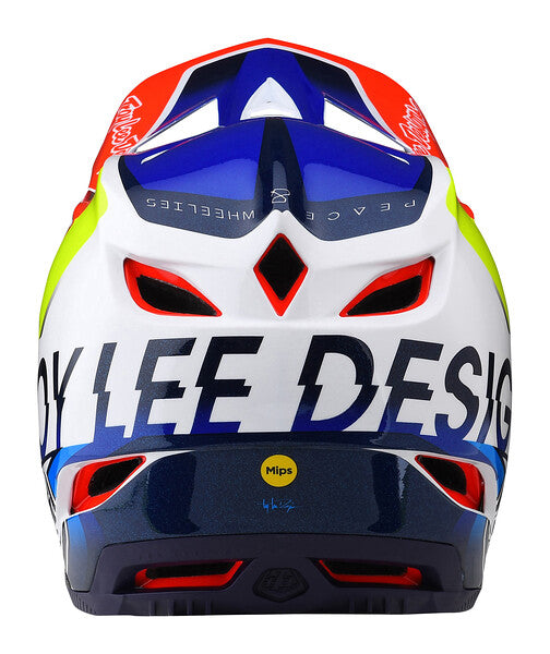 Troy Lee Designs D4 Composite Full Face Helmet - Qualifier - White-Blue -  2022