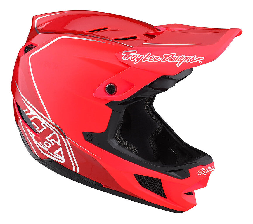 Troy Lee Designs D4 Composite Full Face Helmet - Shadow - Glo Red - 2022