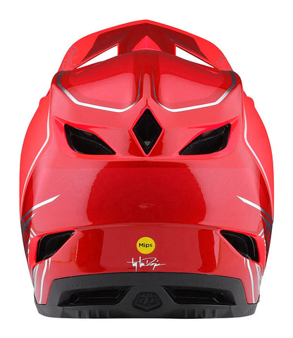 Troy Lee Designs D4 Composite Full Face Helmet - Shadow - Glo Red - 2022