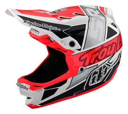 Troy Lee Designs D4 Composite Full Face Helmet - Team - SRAM White-Glo Red - 2022 SRAM White - Glo Red X-Small 