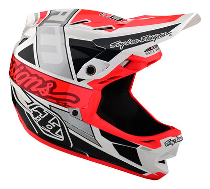 Troy Lee Designs D4 Composite Full Face Helmet - Team - SRAM White-Glo Red - 2022