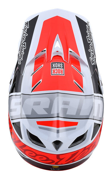 Troy Lee Designs D4 Composite Full Face Helmet - Team - SRAM White-Glo Red - 2022