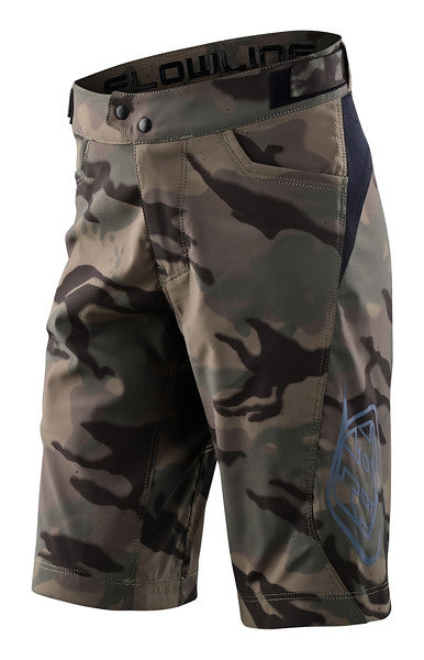 Troy Lee Designs Flowline Short - Shell - Youth - Spray Camo - Army - 2022 Army 22" 