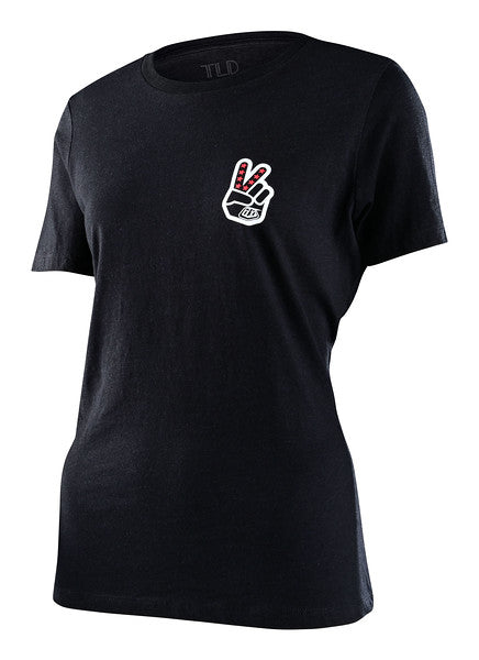 Troy Lee Designs Peace Out Short Sleeve Tee - Womens - Black Heather Black Heather Small 