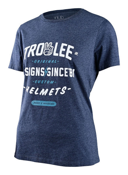 Troy Lee Designs Roll Out Short Sleeve Tee - Womens - Navy Heather Navy Heather Small 