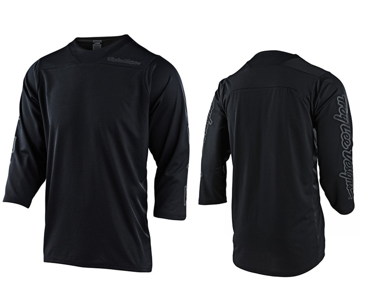 Troy Lee Designs Ruckus 3/4 Sleeve MTB Jersey - Solid - Black - 2021 Black Small 