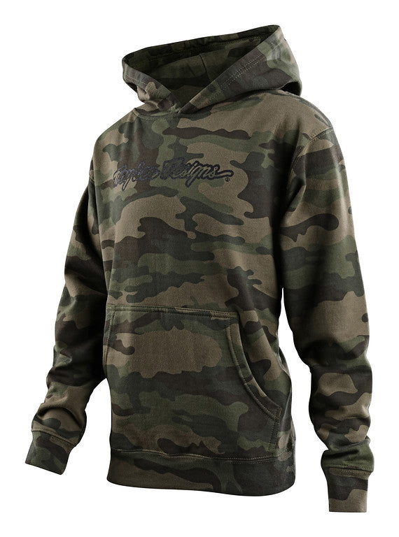 Troy Lee Designs Signature Pullover Hoodie - Youth - Camo Green Camo Green Small 