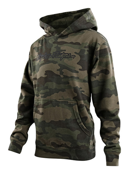 Troy Lee Designs Signature Pullover Hoodie - Youth - Camo Green Camo Green Small 