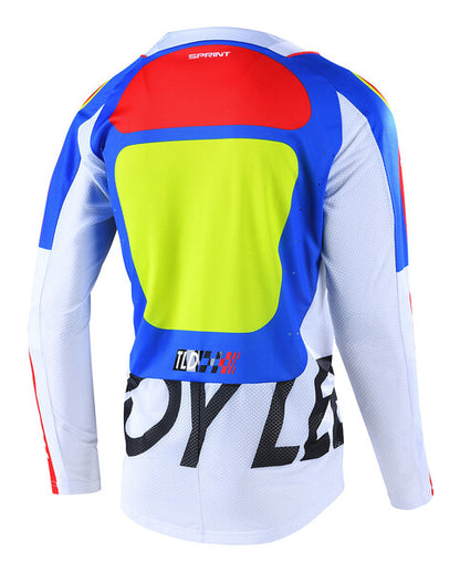 Troy Lee Designs Sprint Long Sleeve MTB Jersey - Youth - Drop In - White - 2022