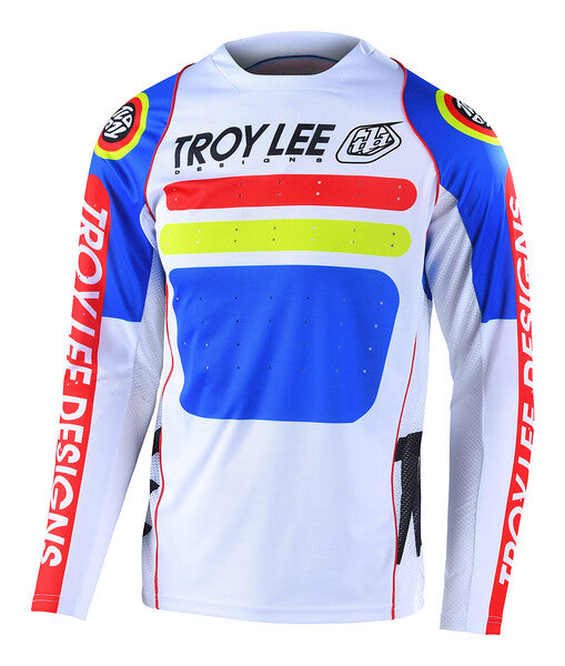 Troy Lee Designs Sprint Long Sleeve MTB Jersey - Youth - Drop In - White - 2022 White X-Small 