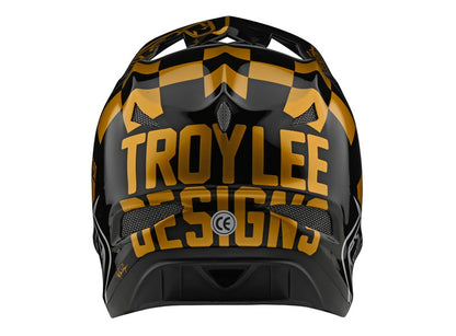 Troy Lee Designs D3 Fiberlite Full Face Helmet - Race Shop - Black-Gold - 2020