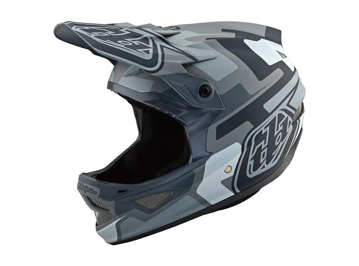 Troy Lee Designs D3 Fiberlite Full Face Helmet - Speedcode - Gray Gray Medium 