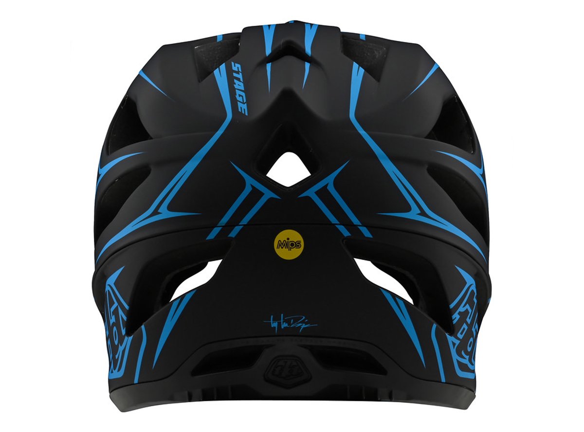 Troy Lee Designs Stage Full Face Helmet - Pinstripe - Black-Cyan