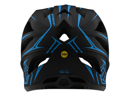 Troy Lee Designs Stage Full Face Helmet - Pinstripe - Black-Cyan