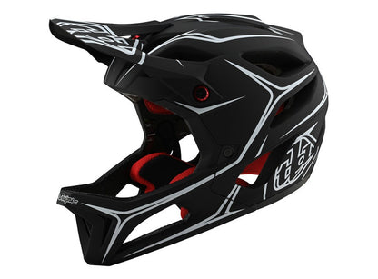 Troy Lee Designs Stage Full Face Helmet - Pinstripe - Black-White - 2020 Black - White X-Small/Small 