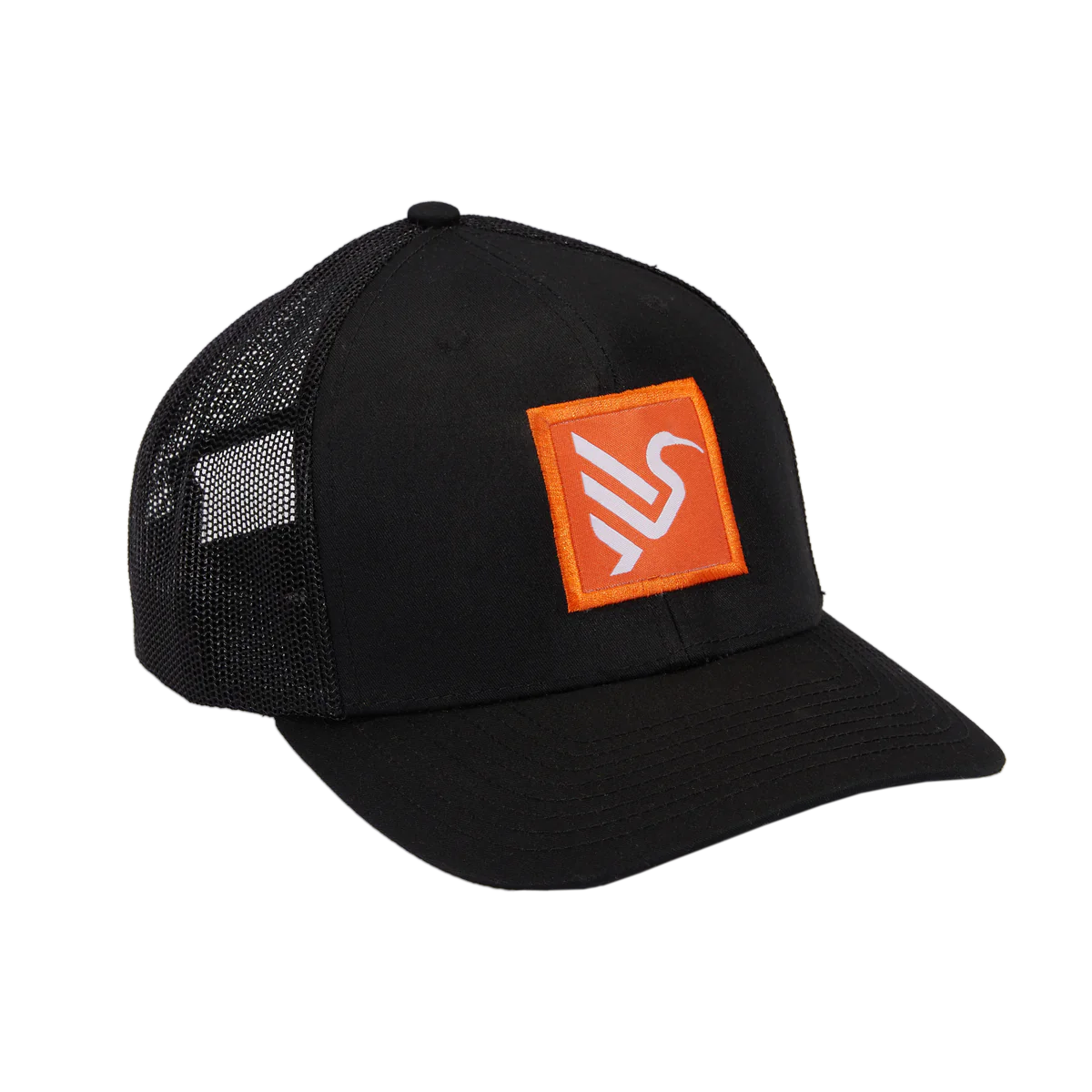 Ibis Trucker Hat - Black-Orange Shield
