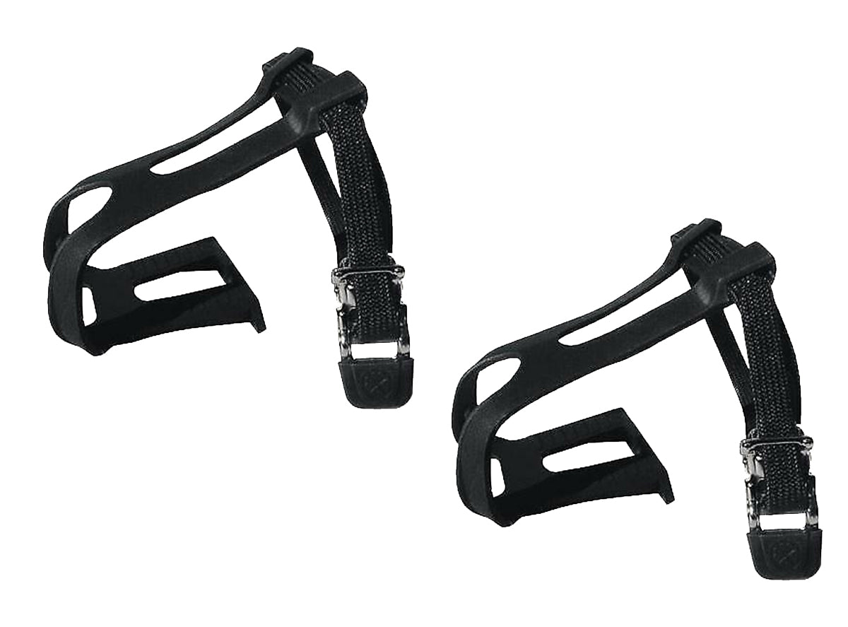 Ultracycle MTB Toe Clip and Strap Set Black Medium - Nylon Straps 