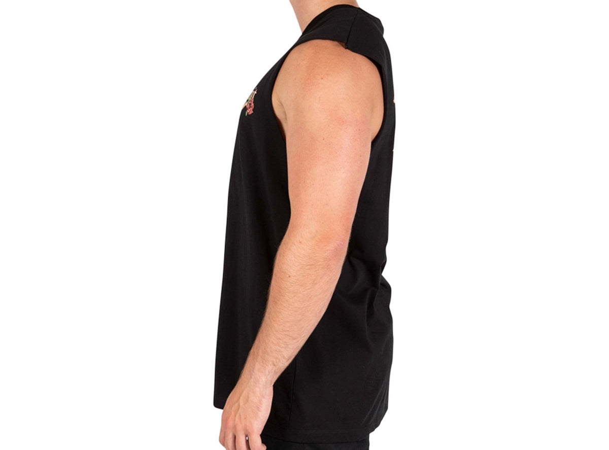 Unit Prayn Muscle Top - Black