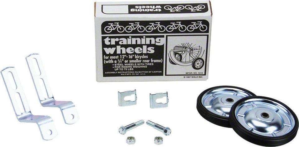 Wald Training Wheels #1216 - 12-16" Silver - Black Kit 