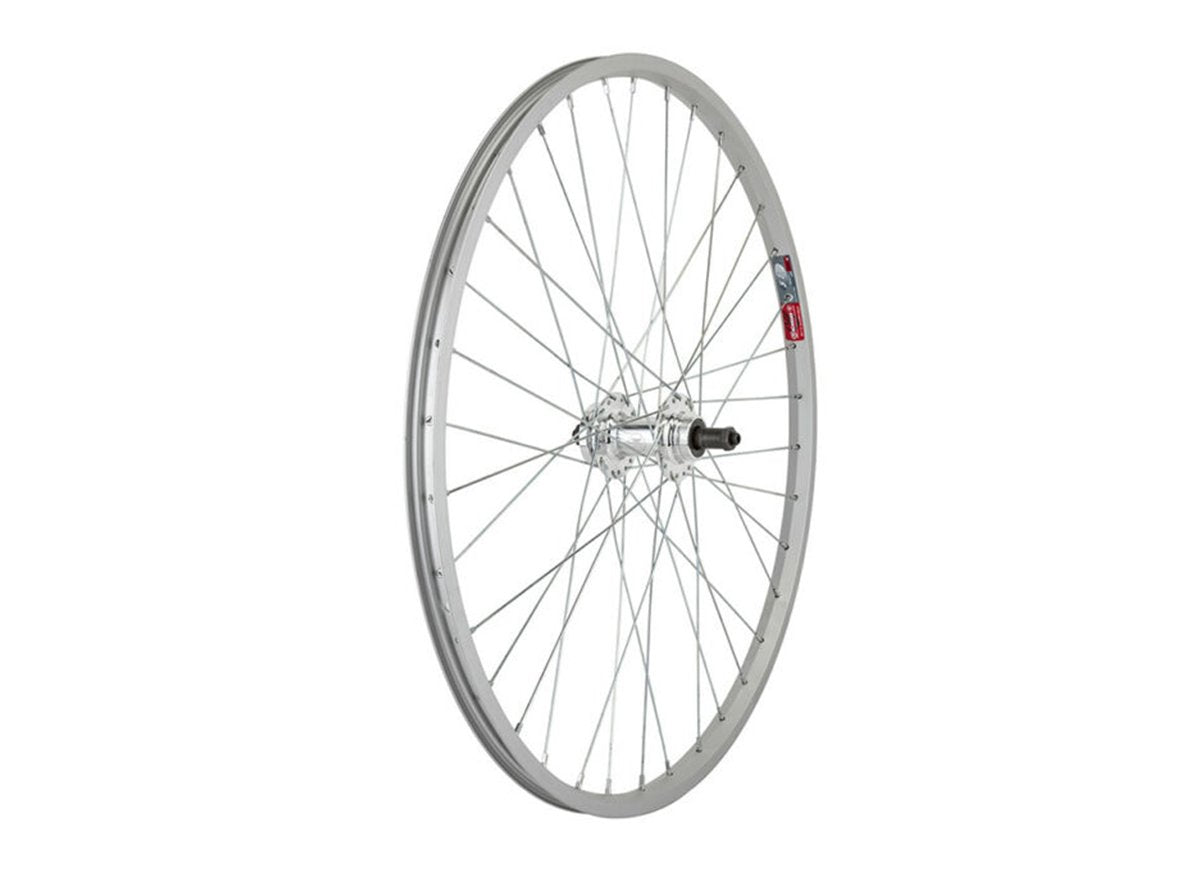 WheelMaster 26" Alloy Disc Single Wall MTB Wheel - Rear - Silver Silver 9mm QR - 36h - 5/6/7 Speed Freewheel 