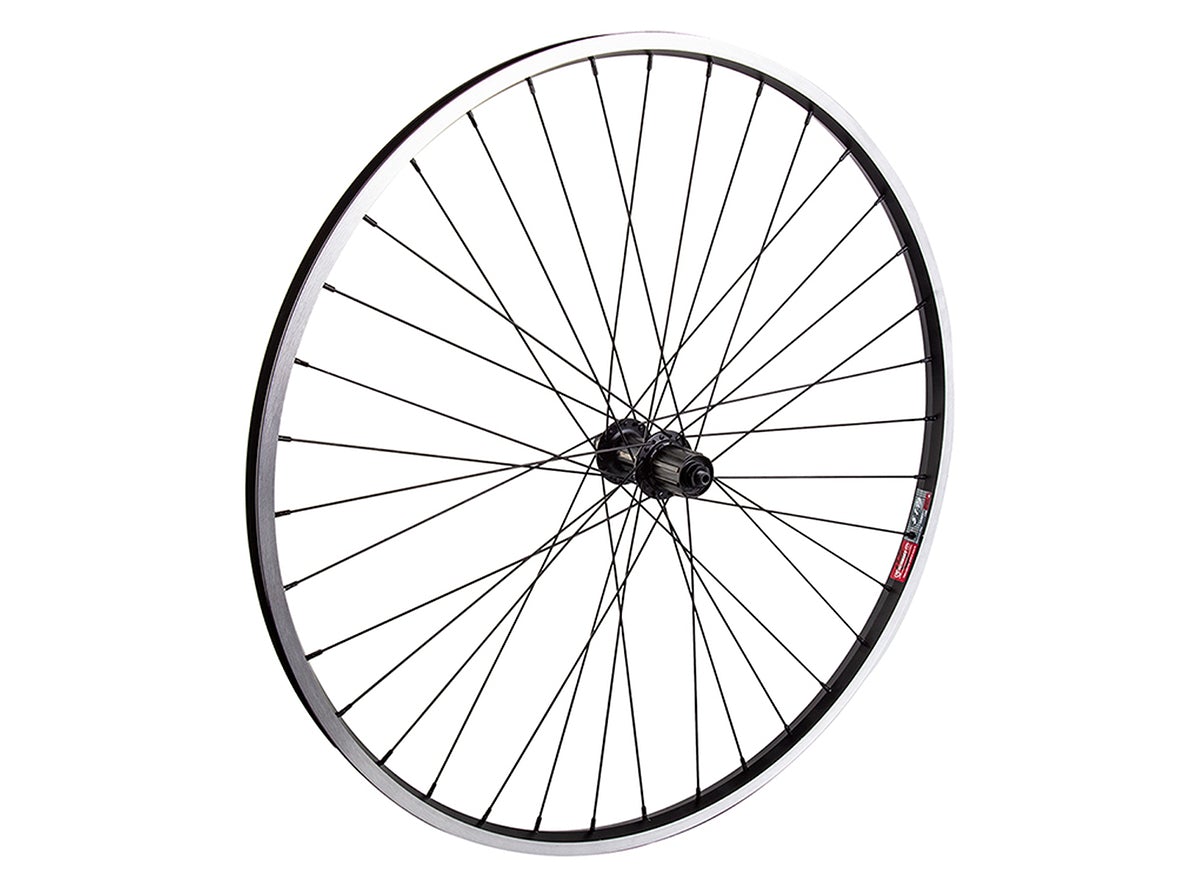 WheelMaster 700c Alloy Hybrid Single Wall Road Wheel - Rear - Black Black 35c - 36h - 135mmQR - 8/10 Speed Shimano 