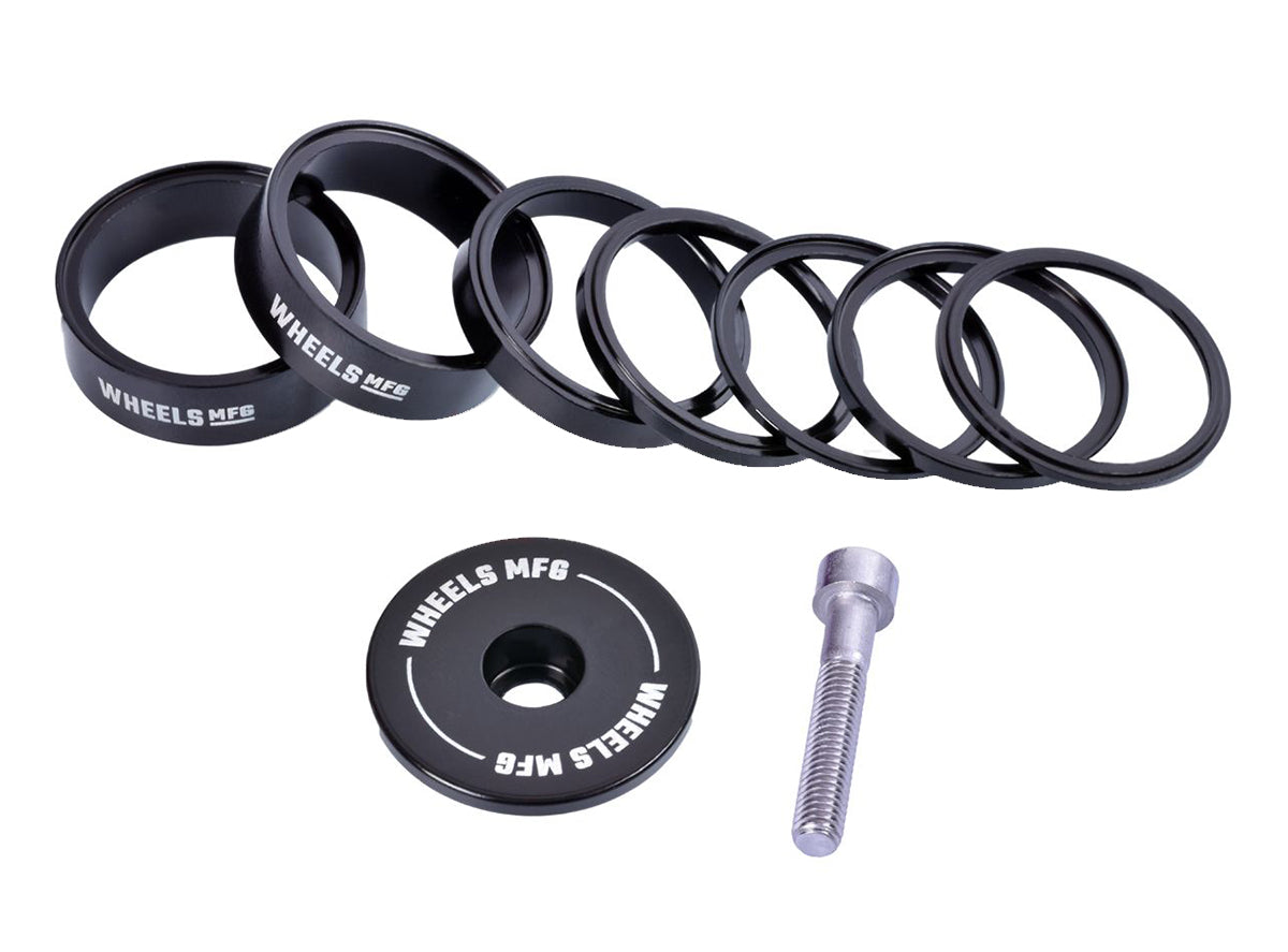 Wheels Manufacturing Essential StackRight Aluminum Headset Spacer Kit - Black