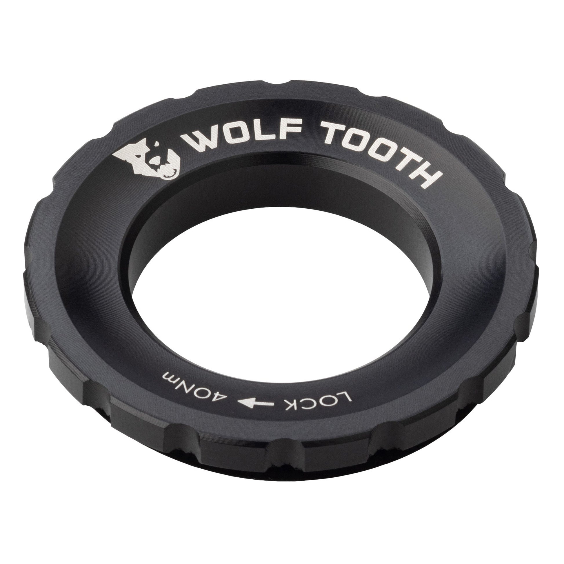 Wolf Tooth Components Centerlock Rotor Lockring - Black Black Serrated Interface 