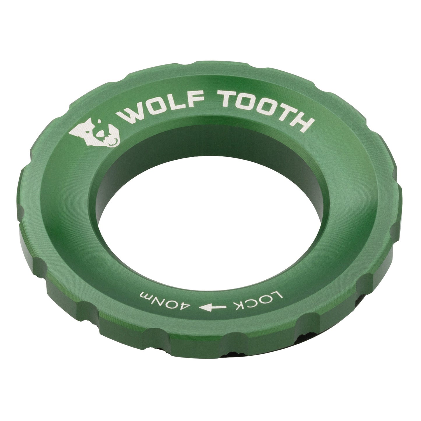 Wolf Tooth Components Centerlock Rotor Lockring - Green Green Serrated Interface 