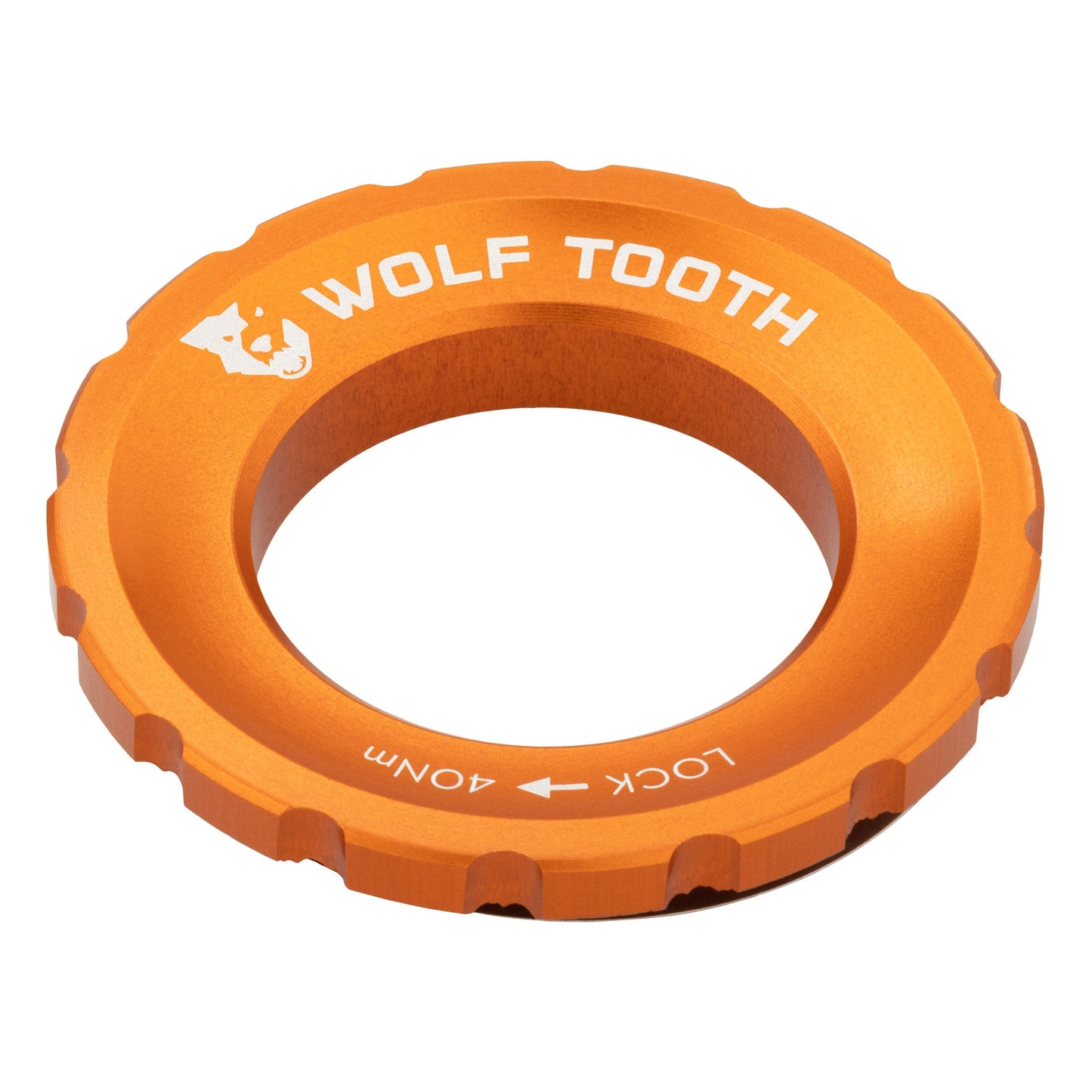 Wolf Tooth Components Centerlock Rotor Lockring - Orange Orange Serrated Interface 