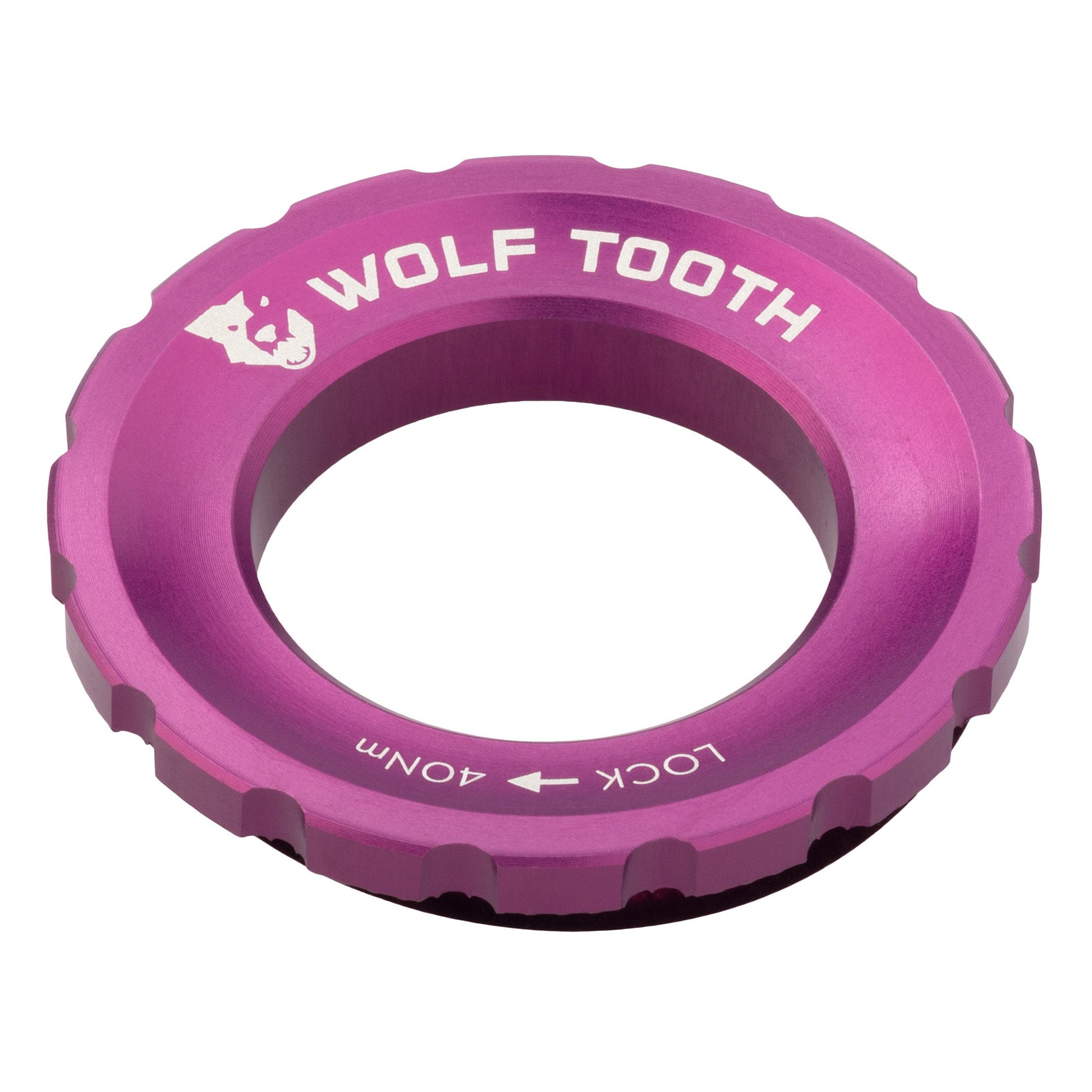 Wolf Tooth Components Centerlock Rotor Lockring - Purple Purple Serrated Interface 