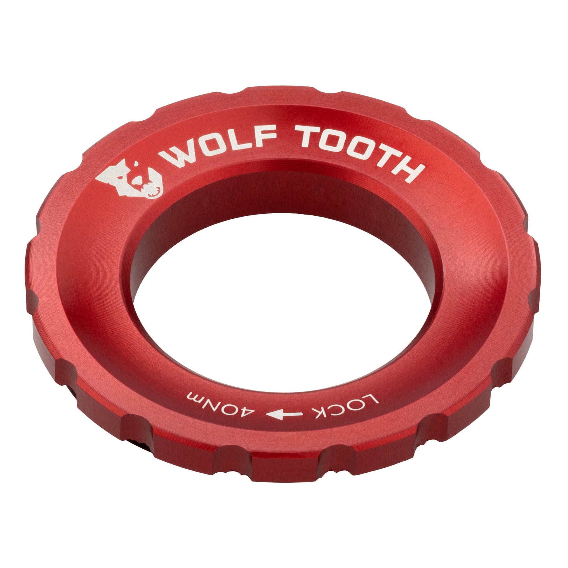 Wolf Tooth Components Centerlock Rotor Lockring - Red Red Serrated Interface 