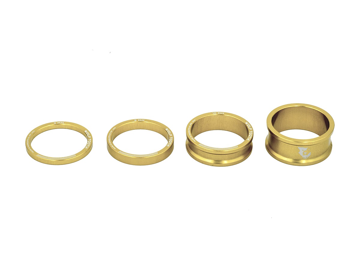Wolf Tooth Components Precision Headset Spacer Kit - Gold Gold 1.1/8" 