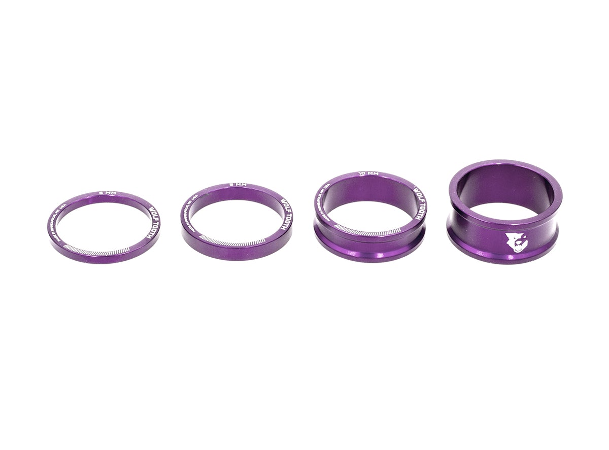 Wolf Tooth Components Precision Headset Spacer Kit - Purple Purple 1.1/8" 
