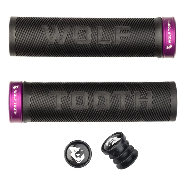 Wolf Tooth Echo Lock-On MTB Grips – Black-Purple Black - Purple  