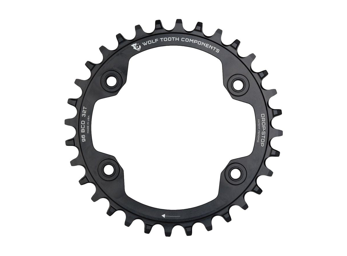 Wolf Tooth Components 96 BCD Shimano XTR 12 Spd Chainring - Black Black 32t Fits M9000 - M9020