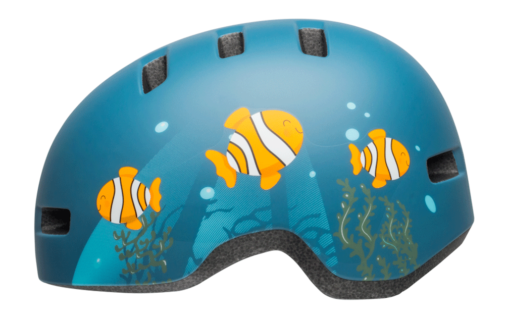 Bell Lil Ripper Child Helmet - Matt Gray-Blue Fish