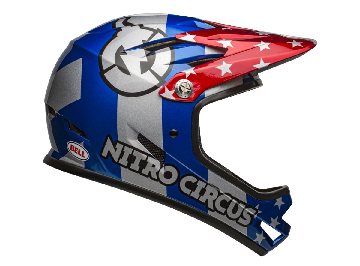 Bell Sanction Full Face Helmet - Nitro Circus - Gloss Silver-Blue-Red - 2019 Nitro Circus - Gloss Silver - Blue - Red X-Small 