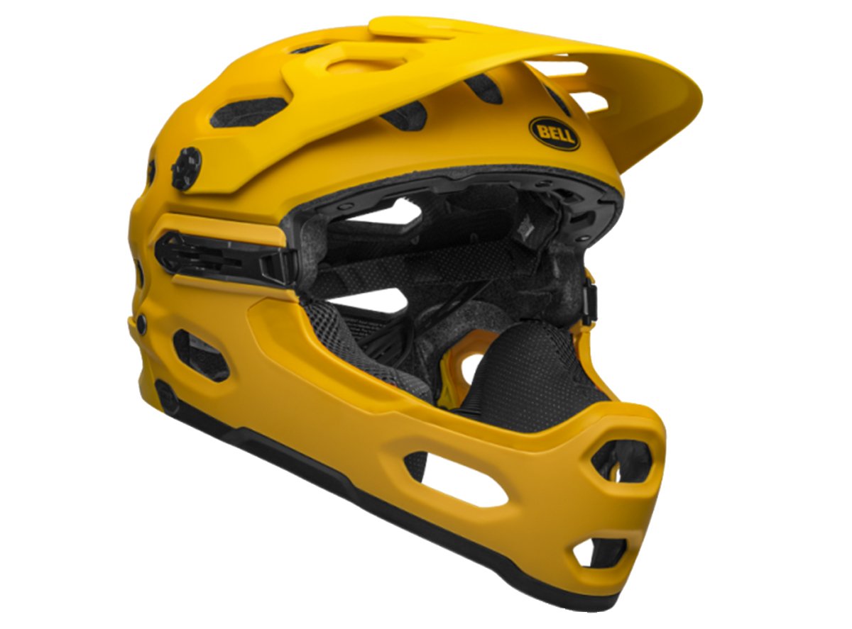 bell 2019 helmets Bell Super 3R MIPS Full Face Helmet - Matt Yellow-Coal