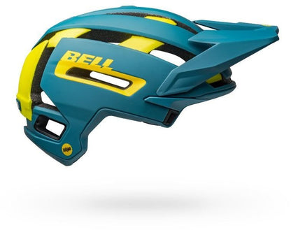 Bell Super Air MIPS MTB Helmet - Matt Gloss Blue-Hi Viz