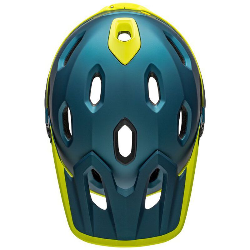 Bell Super DH Spherical Full Face Helmet - Matt Gloss Blue-Hi Viz